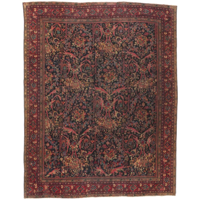 Early 20th Century Antique Persian Mahal Rug, 10'06 X 13'04 For Sale - Image 11 of 11