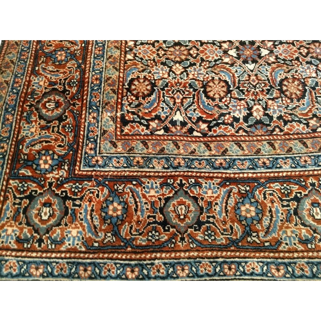 Blue Antique Persian Tabriz, Rug, Handwoven Allover Herati Geometric Pattern, Ivory & Blue, 8’ X 12’ For Sale - Image 8 of 12