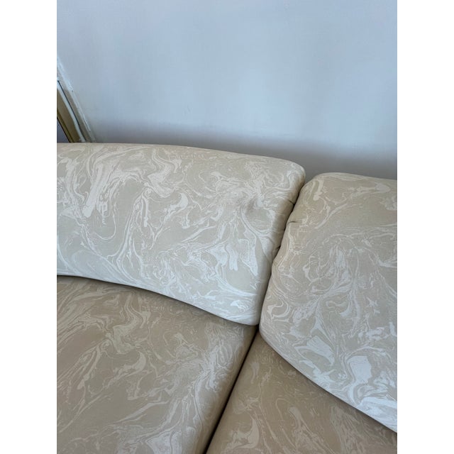 1980s 1980 Curvy Swirl Pattern White Sofa For Sale - Image 5 of 7