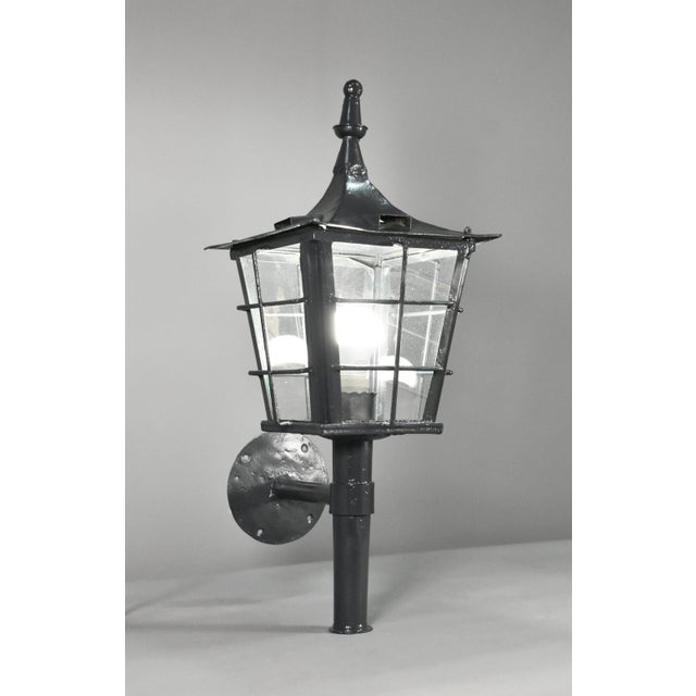Vintage French Exterior Lantern in Steel, 1920s For Sale - Image 6 of 16