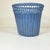 Mid 20th Century Mid-Century Boho Chic Coastal French Blue Wicker Wastebasket. For Sale - Image 5 of 11
