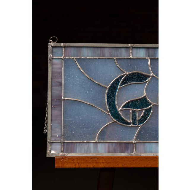 c. 1910s-1920s; (likely) Goss Printing Press Company - Chicago, IL Leaded stained glass panel featuring the word "GOSS"...