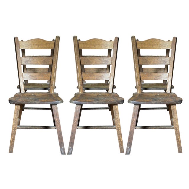 Savoyard Dining Chairs in Oak, Set of 6 For Sale
