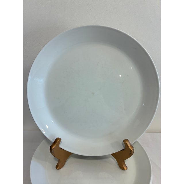 A clean, versatile set of 3 vintage finds Johnson Brothers Tivoli plates in plain white ironstone, made in England and...