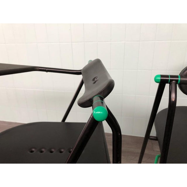 Vintage Italian Flap Chairs by Paolo Parigi, 1980s, Set of 3 For Sale - Image 18 of 18