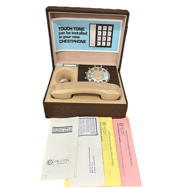 Vintage "DecoTel" Boxed Rotary Executive Desk Phone Chairish