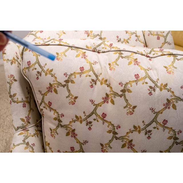 Pair Vintage French Louis XV Style Carved & Upholstered Bergere Chairs For Sale - Image 16 of 18