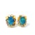 Art Deco Bochic “Orient” Blue Opal & Multi Sapphires Earrings Set In 18K Gold & Silver - a pair For Sale - Image 3 of 10