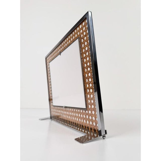 Picture Frame in Acrylic Glass, Cane Webbing and Chrome in the style of Christian Dior, 1970s For Sale - Image 14 of 18