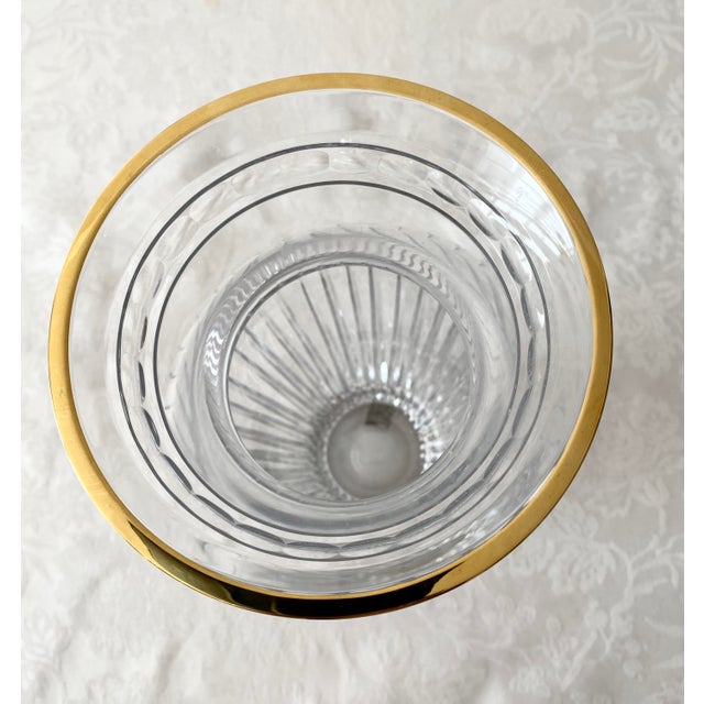 Waterford Clear Crystal With Gold Rim Marquis Hanover Gold Vase Vintage Mint Condition For Sale In Denver - Image 6 of 12