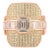 Rose Gold Plated Art Deco Ring With Emerald Cut & Baguette Cubic Zirconia - Size 8 For Sale