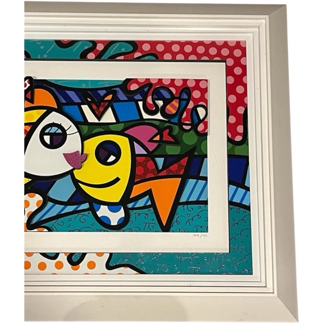 Romero Britto Romero Britto 3-D Art Print "Deeply in Love Too" Pop Art. Signed Numbered 368/759 For Sale - Image 4 of 8