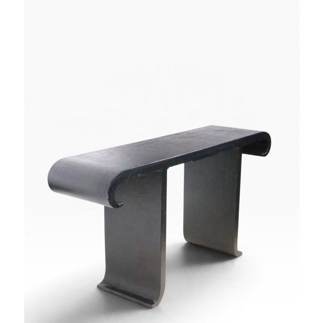 Chic Chinese Style Grass Cloth Alter Console Table c.1970’s For Sale - Image 15 of 18