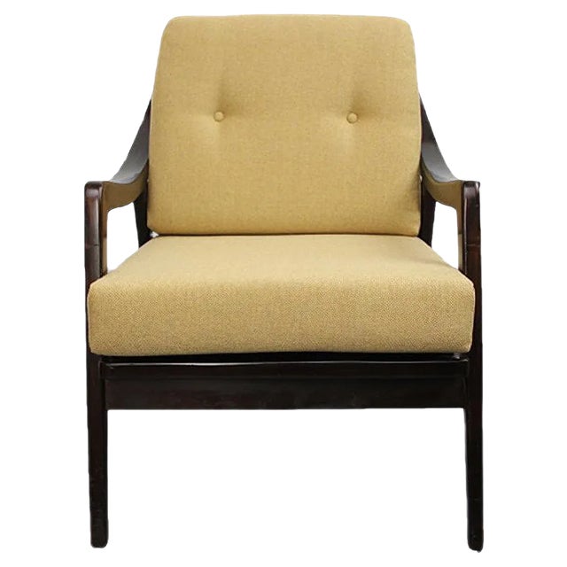 Armchair with Yellow Cushions, 1950s For Sale