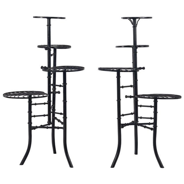 Mid-Century Modern A Sculptural Pair of Art Deco / Mid-Century Modern Plant Stands, Attributed to Salterini For Sale - Image 3 of 6