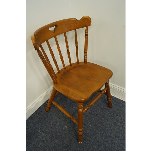 Tell City Furniture Solid Hard Rock Maple Colonial Early American Dining Side Chair – Andover Finish For Sale - Image 4 of 7