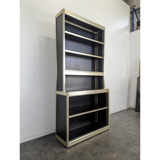 Metal Vintage Aluminum and Glass Display Cabinet, 1980s For Sale - Image 7 of 12