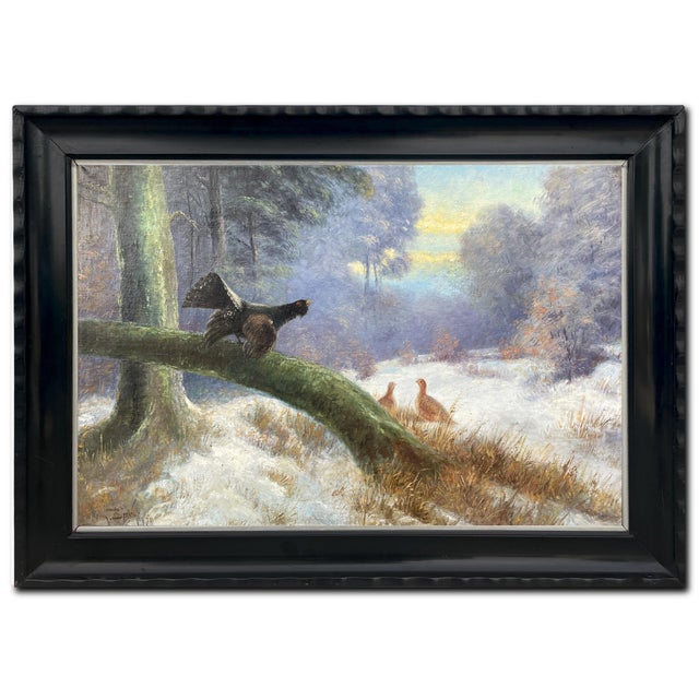 Capercaillie in a Winter Landscape, 1910, Oil Painting on Canvas, Framed For Sale - Image 16 of 16