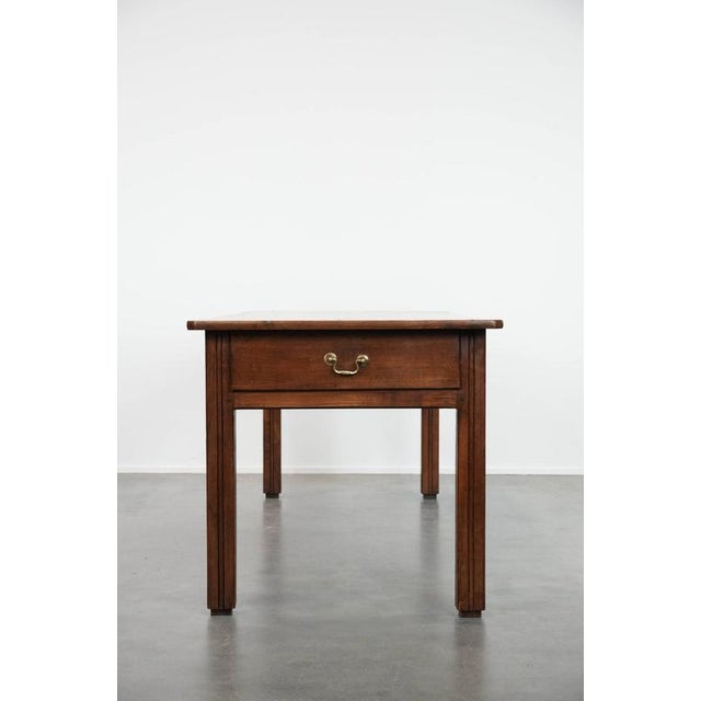 French Farmhouse Dining Table with Two Drawers For Sale - Image 4 of 18