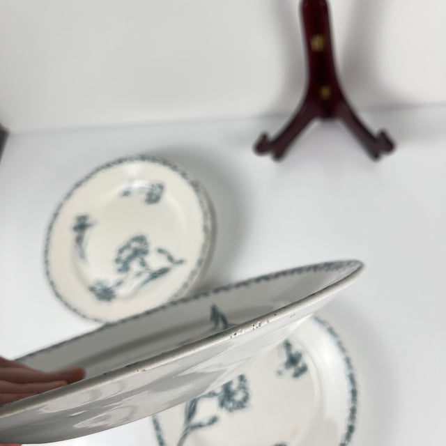 Blue Earthenware Oeillet Dinner Plates from KG Lunéville, 19th Century, Set of 6 For Sale - Image 8 of 14