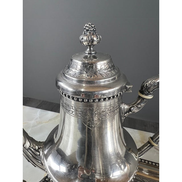 Late 19th Century Silver-Plated Metal Tea and Coffee Service, Set of 5 For Sale - Image 7 of 12
