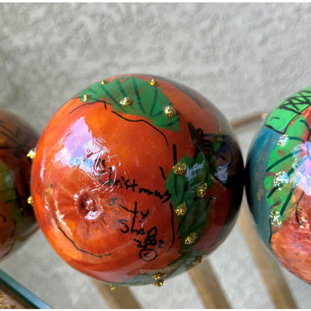 Set of 5 Late 20th-Century Hand-Painted Gourd Hanging Ornaments, New Mexico For Sale - Image 13 of 18