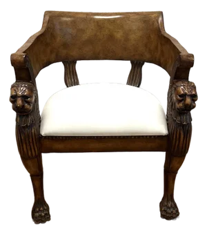 French Regency Lions Head Arm Desk Chair 1820's