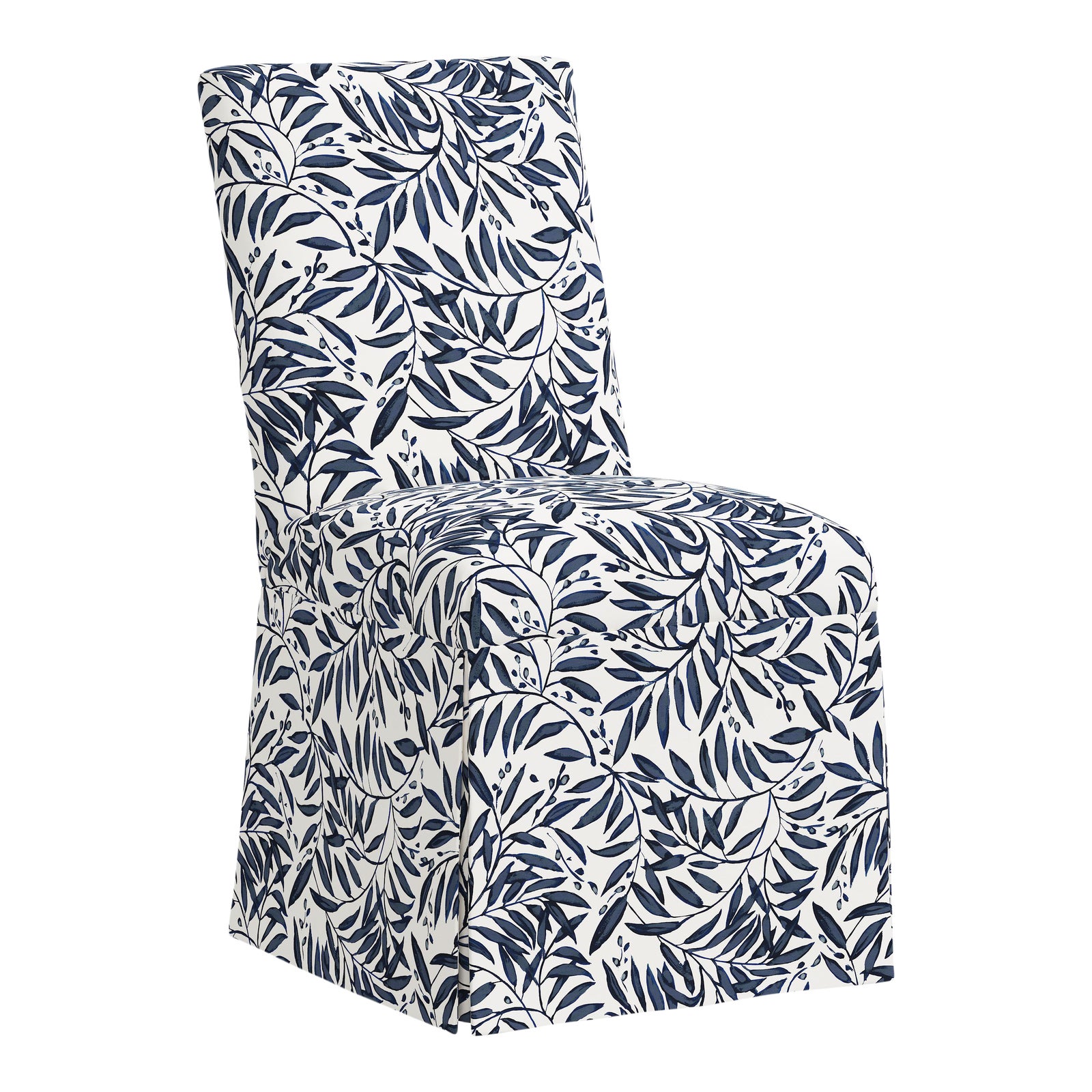 Slipcover Dining Chair in Voysey Vine Blue Chairish
