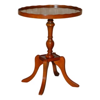 Decorative Burr Yew Wood Side Table with Gallery Rail For Sale