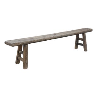 Vintage Elm Farmer’s Bench For Sale
