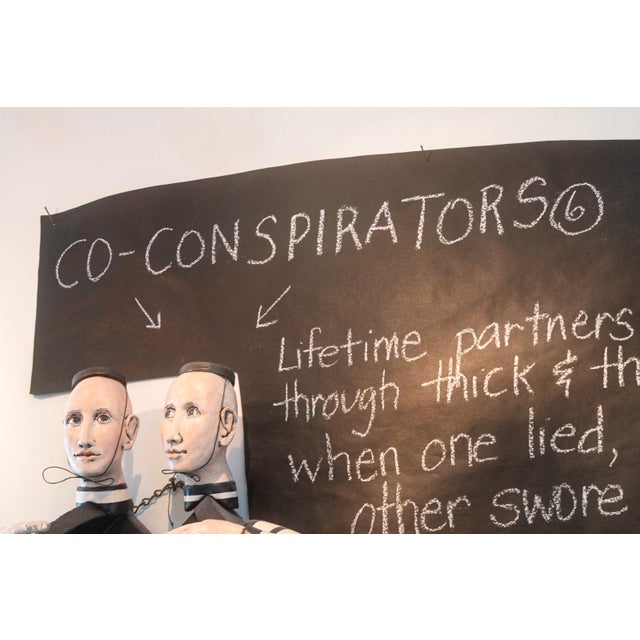Early 21st Century Joan Rasmussen - Co-Conspirators, 2012 Signed Mixed-Media Wall Ceramic Sculpture For Sale - Image 5 of 7