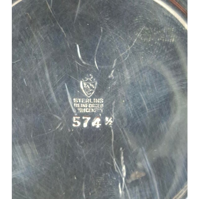 Silver Pair Revere Silversmiths Weighted Sterling Silver & Crystal Shade Candle Holders For Sale - Image 8 of 9