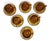 Glass Set 6 Mid Century Amber Glass Demitasse Cups Saucers ~ F&p Lavorazione a Mano For Sale - Image 7 of 7