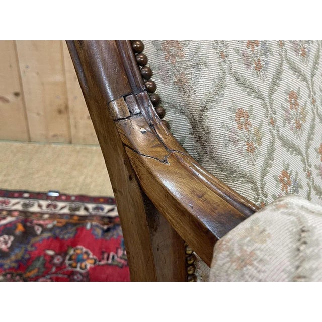 Antique Voltaire Armchair in Walnut, 1800s For Sale - Image 9 of 12