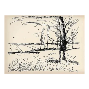 1958 Maurice De Vlaminck Original Lithograph Signed the Valley of the Avre