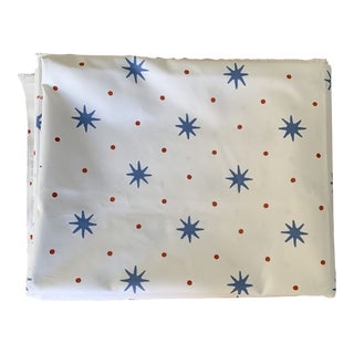 Sister Parish Blue and Red Cotton Serendipity Fabric- 2 Yards For Sale