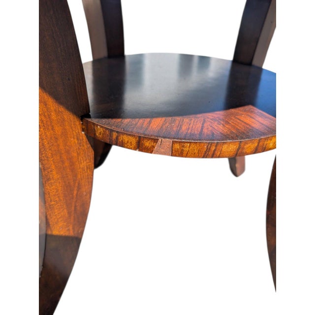 Vintage Uttermost 28-Inch Round Compass Star Inlaid Wood Bistro Table For Sale - Image 9 of 11