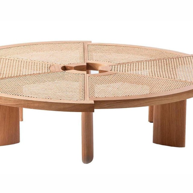 Contemporary Rio Low Table in Rattan & Wood by Charlotte Perriand for Cassina, Italy For Sale - Image 3 of 9