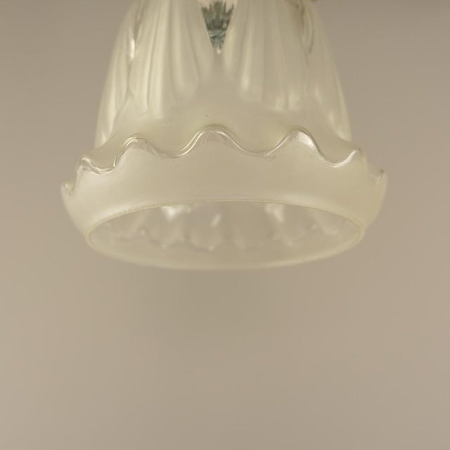 Art Nouveau Ceiling Lamp in Brass and Glass, France, 1915 For Sale - Image 3 of 9