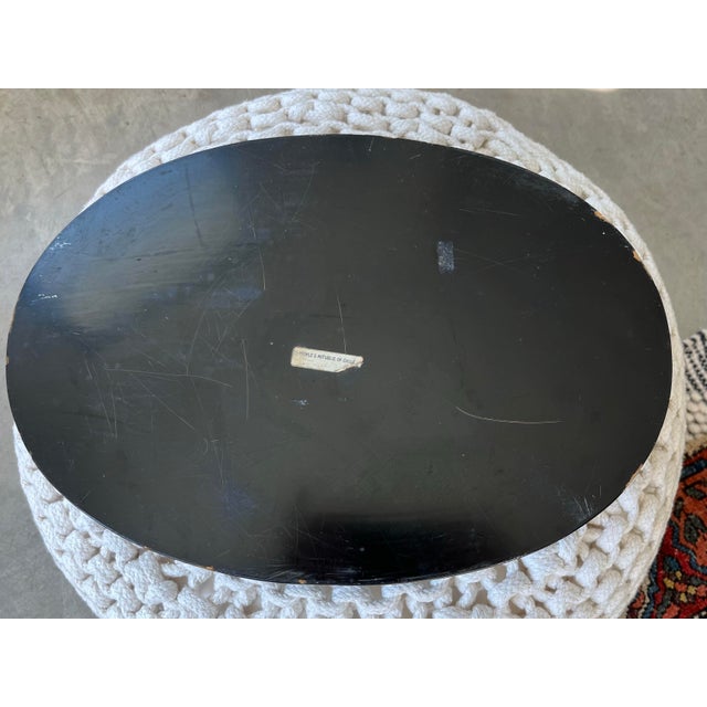Black 1960s Vintage Hand-Painted Lacquer on Wood Chinoiserie Landscape Tray For Sale - Image 8 of 11