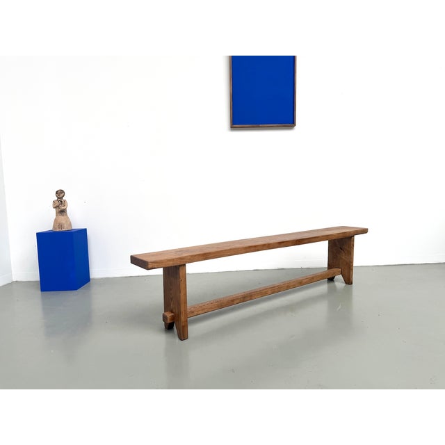 Modern Farmhouse Bench in Oak, 1950s For Sale - Image 11 of 14