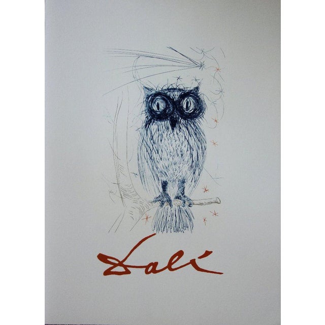 Salvador Dali, La Chouette Bleue, Lithograph For Sale
