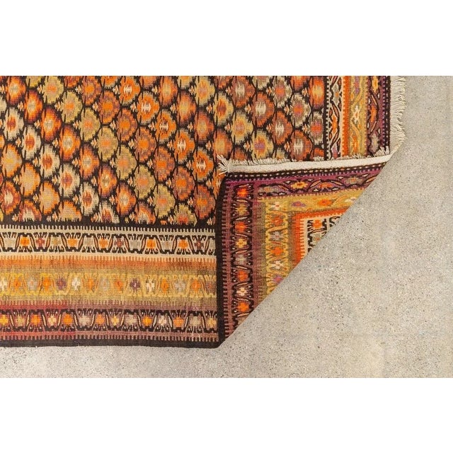 Tribal Early 20th Century Vintage Persian Veramin Kilim Orange Area Rug 4'9'' X 9'8'' For Sale - Image 3 of 11