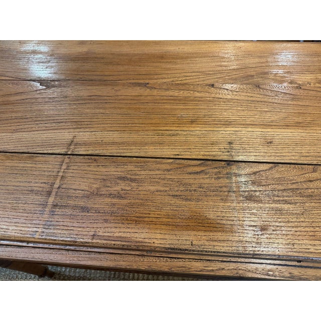 Victorian French Elm Wood Writing Desk, Circa 1900-20’s For Sale - Image 3 of 10