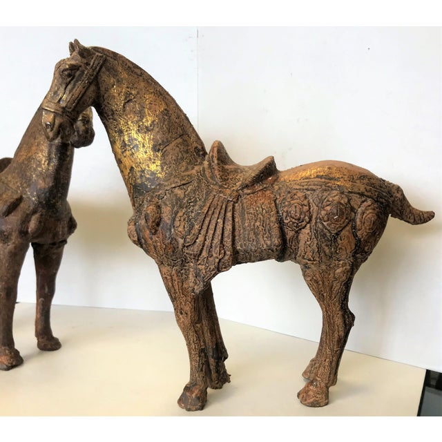 1930s Vintage Tang Dynasty Cast Iron Horse Statues a Pair Chairish