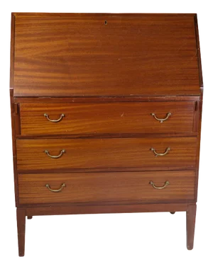 Secretary in Light Mahogany with Brass Handles, 1920s