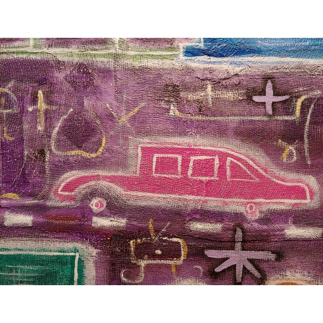 Reza Kassai -Chaotic Modern Society-Oil Painting on Canvas For Sale In Los Angeles - Image 6 of 10