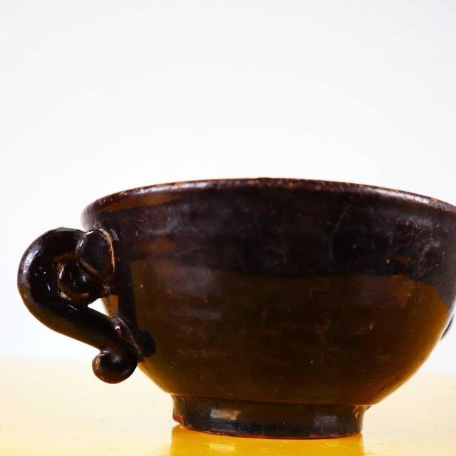 Bowl in Black Terracotta For Sale - Image 3 of 11