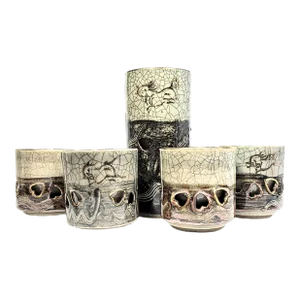 Golden Horse Otogiri Tea Set and Candle Holder- Set of Five