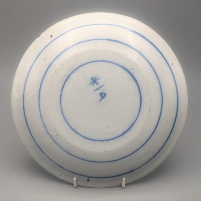 Mid 18th Century Dutch Delft 18th Century Plates With Lotus Leaf Design For Sale - Image 5 of 5